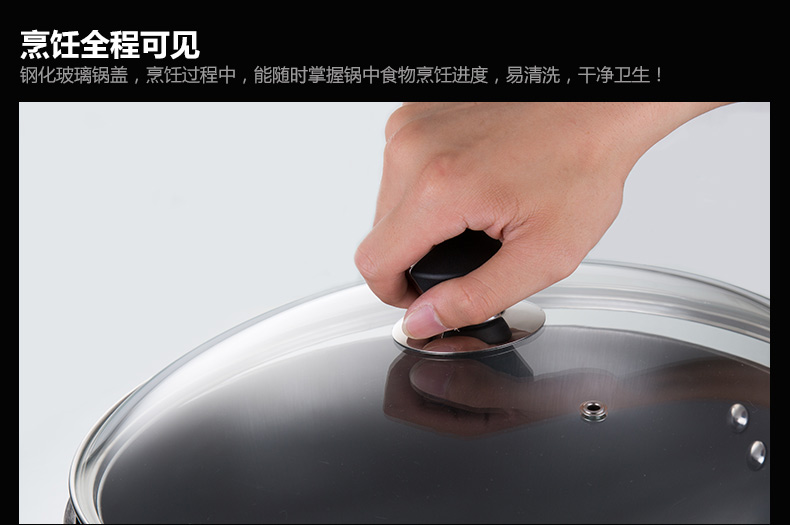 
                                        德世朗铁锅物理不粘锅铸铁锅少油烟炒菜锅无涂层锅具电磁炉炒锅32cmDFS-C095                