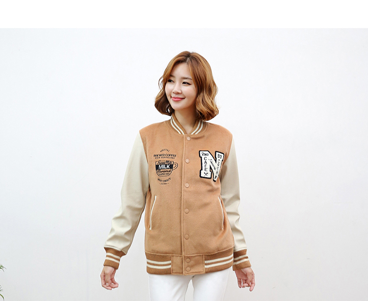 莎木之城 2015秋装新款撞色拼接休闲宽松短款棒球服女外套 S9001 藏青色 M