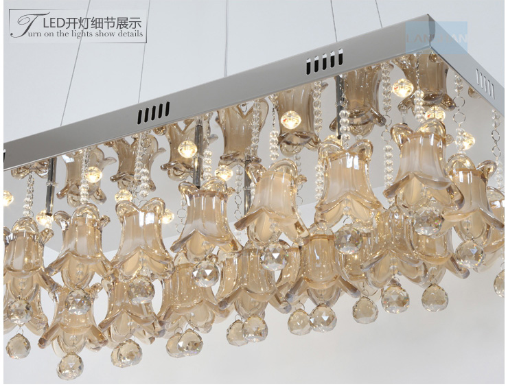 岚珊现代简约水晶led吊灯 卧室灯客厅灯餐厅灯饰灯具D184