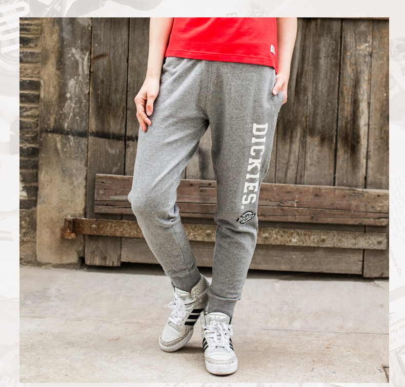 
                                        Dickies官方新款运动裤女显瘦小脚抓绒卫裤休闲长裤子dk267 BK黑色 L/165                