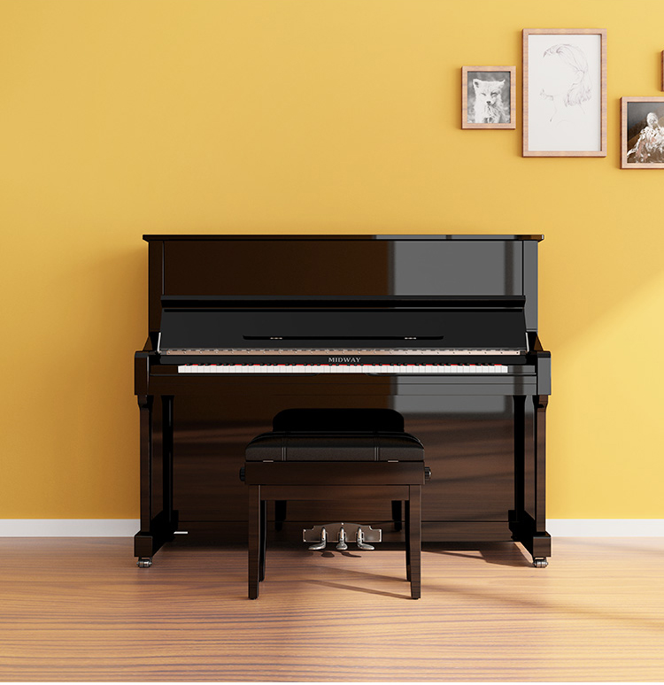 美德威(midway)ms1 立式钢琴 家庭教学款 专业演奏 黑色 121cm高度_ 5