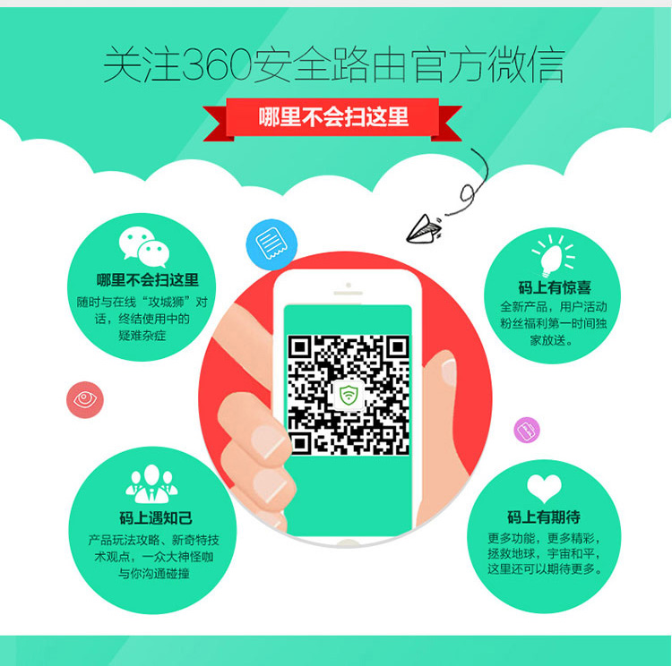 360安全路由P1 3mm轻薄设计 大户型智能无线路由器 300Mpbs高速率路由器