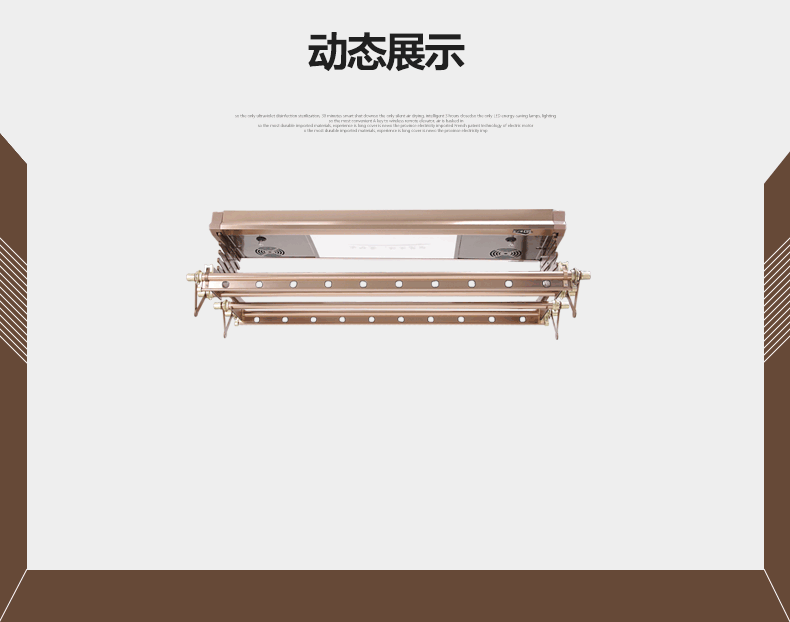 【包安装】邦禾 电动晾衣架 自动智能遥控晒衣架 升降阳台晾衣机 折叠挂衣架 照明 风干消毒 香槟金(1.2米主机) 四杆伸缩+LED照明