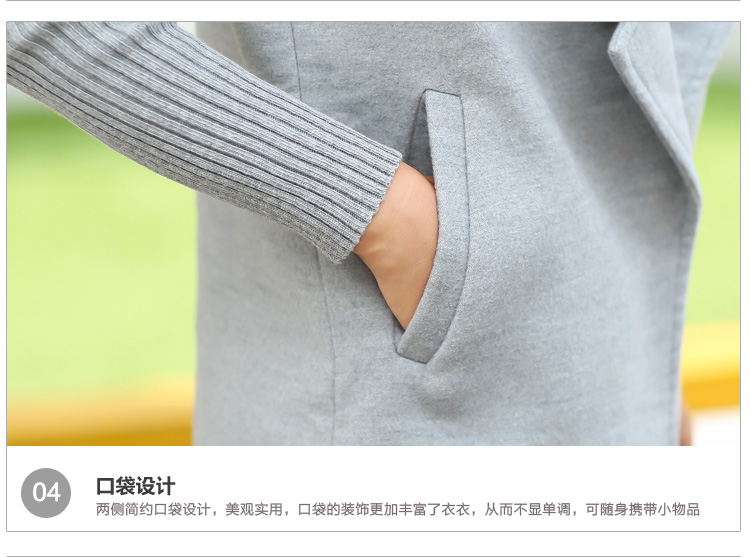 诗紊 2015秋季新款韩版呢子大衣休闲春秋外套女廓形毛呢外套女中 红色 L