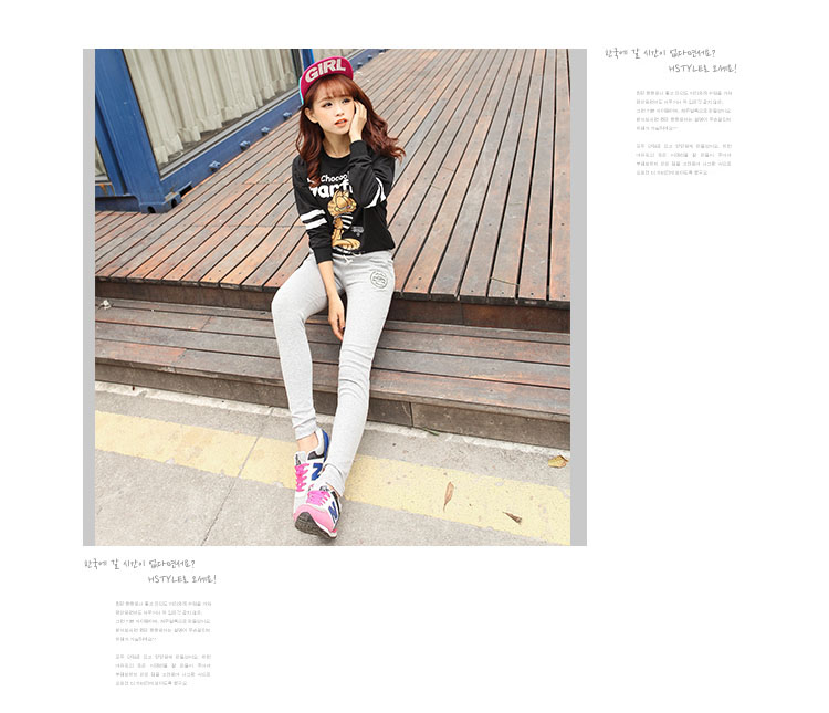 菲时力 2015新款韩版经典小脚运动休闲棉质显瘦长女裤XM-2FB105-A_K602 浅灰色 S