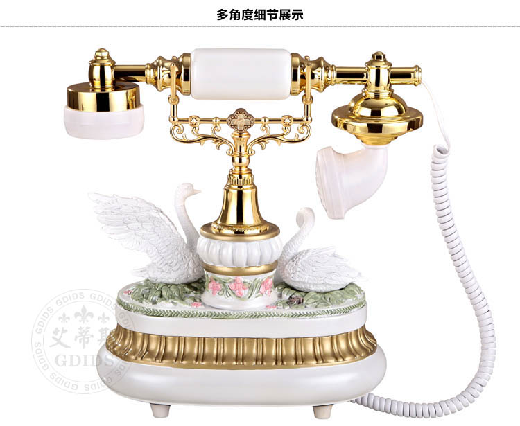 
                                        艾蒂斯 仿古电话机座机欧式电话机老式复古创意时尚 8615C按键款                