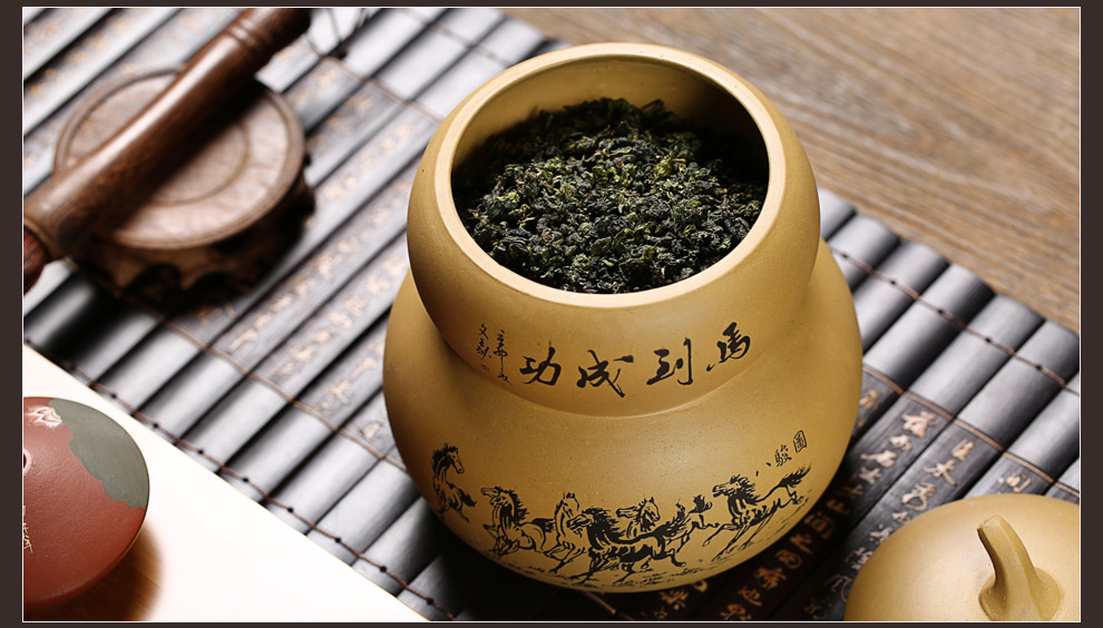 尊壶 宜兴紫砂段泥葫芦紫砂茶叶罐 紫砂普洱茶缸 储茶罐醒茶罐密封罐 