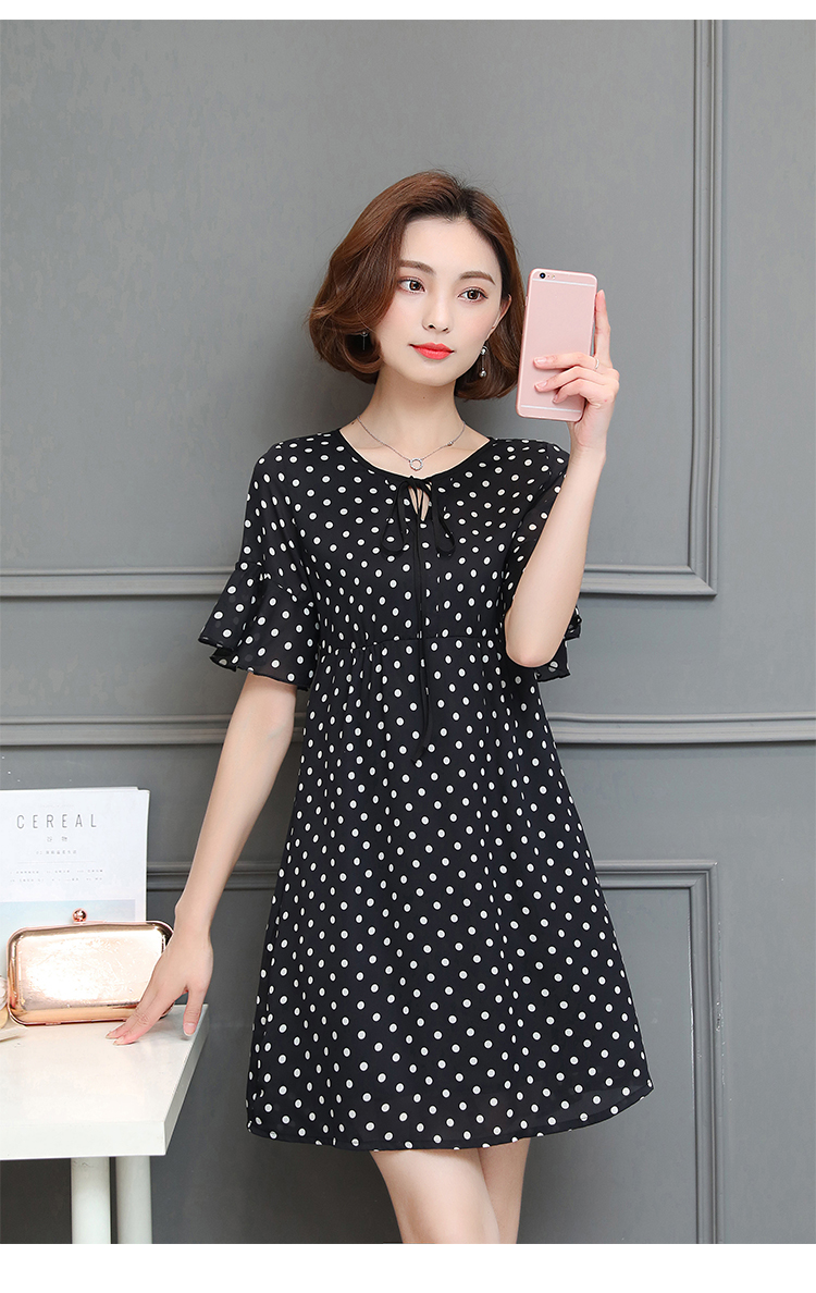 胖人宽松夏装胖仙女雪纺连衣裙 黑色 大码5xl(180-200斤)_现价-1元