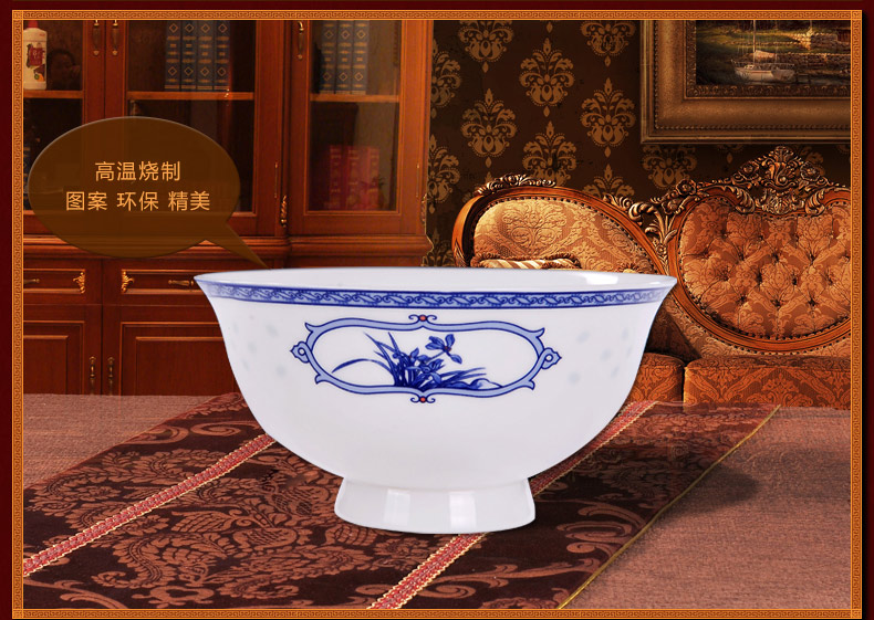 
                                        敬瓷坊 景德镇陶瓷器餐具套装 56头骨瓷碗盘碟子 青花釉中彩 豪华宫廷煲 乔迁送礼 家用礼 东方韵味                