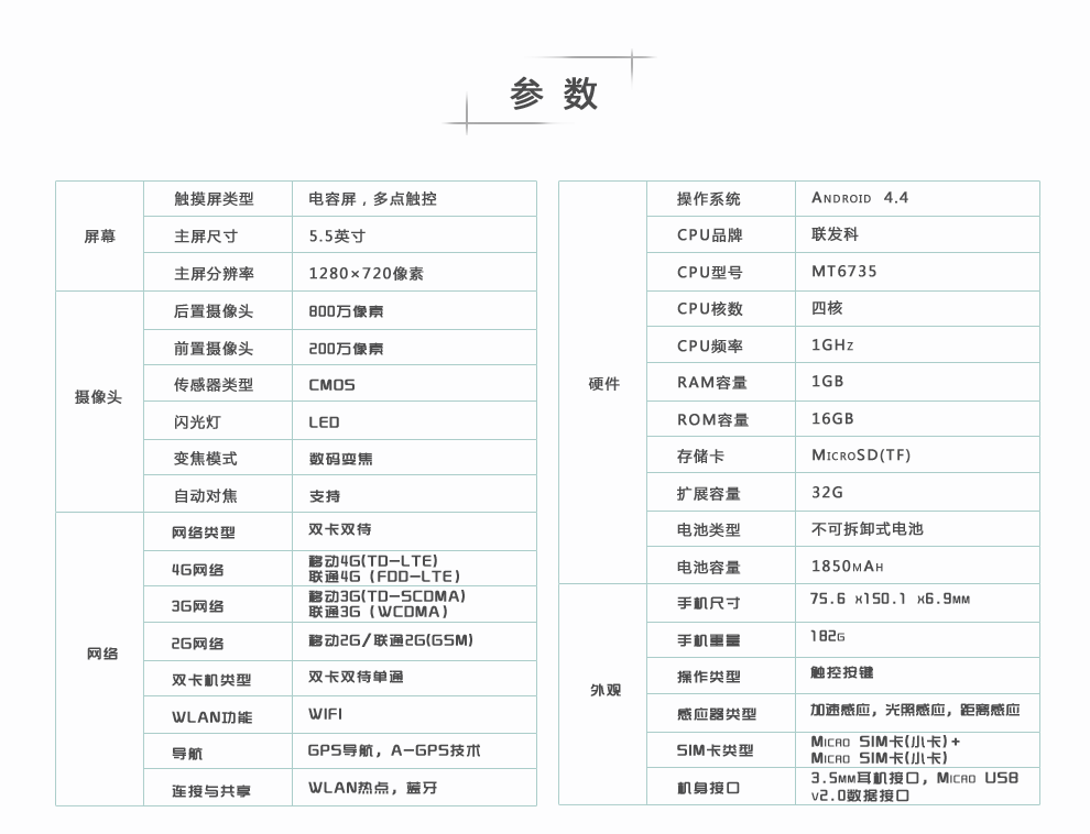优帛（UUPO） U8 智能手机 移动4G联通4G 双4G双卡双待 白色