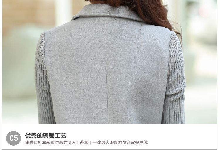 诗紊 2015秋季新款韩版呢子大衣休闲春秋外套女廓形毛呢外套女中 红色 L