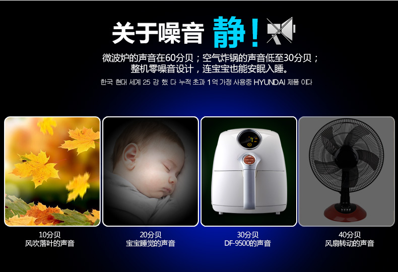韩国现代无油空气炸锅三代无油炸锅电炸锅家用大容量炸薯条机炸鸡