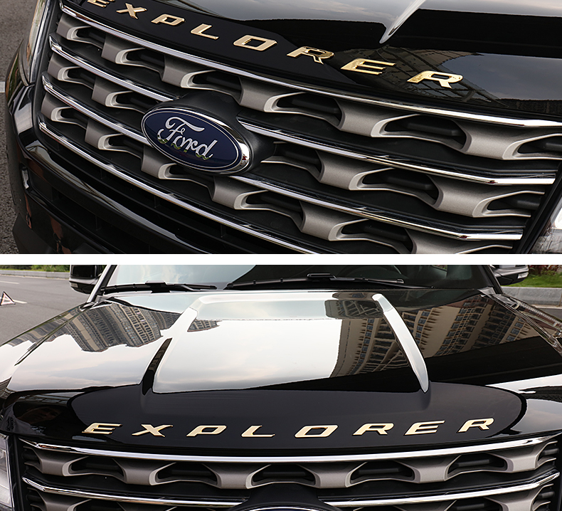 适用于1820款福特探险者机盖字标前车头3d英文字母标志改装饰后门车标