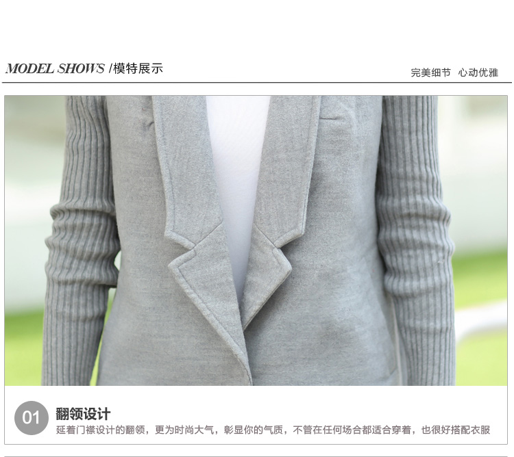诗紊 2015秋季新款韩版呢子大衣休闲春秋外套女廓形毛呢外套女中 红色 L