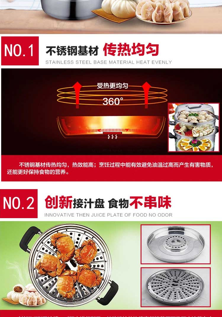 
                                        苏泊尔（SUPOR）味鲜 不串味三层 不锈钢复底蒸锅 燃气电磁炉通用 SZ26E1直径26cm                
