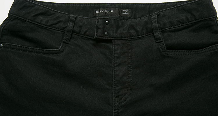 Basic House/百家好流行新款热裤衣纯色韩版牛仔裤HODP721E 黑色/BK 160/64A/M