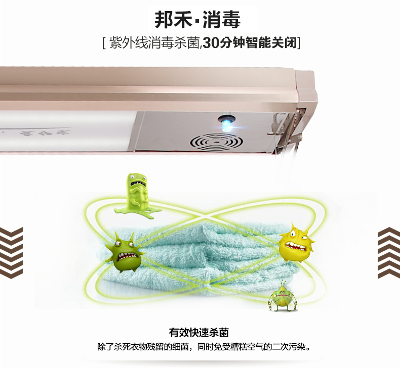 【包安装】邦禾 电动晾衣架 自动智能遥控晒衣架 升降阳台晾衣机 折叠挂衣架 照明 风干消毒 香槟金(1.2米主机) 四杆伸缩+LED照明