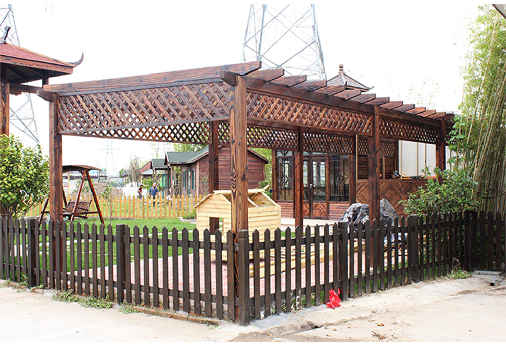 晓江南 葡萄架 防腐木花架碳化木爬藤架走廊架庭院雨棚阳光房定制景观