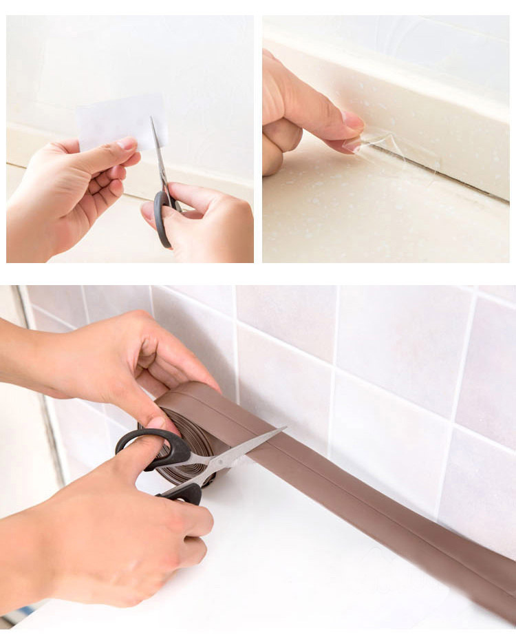 凛然(linran) 厨房客厅防水胶带墙角线贴可裁剪防撞条保护贴接缝防潮