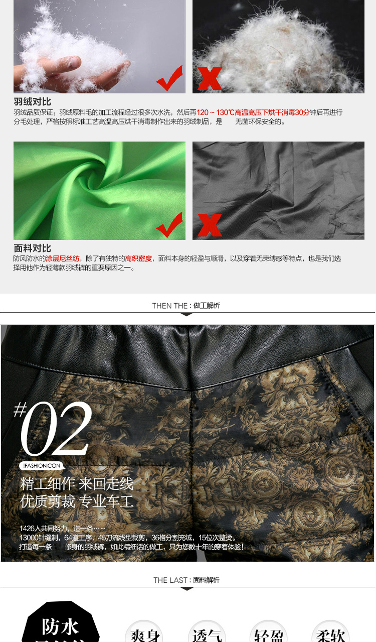奕悦尔2015秋冬新款休闲裤女韩版显瘦大码加厚羽绒裤波点印花铅笔裤子7500 黑色波点 XXL