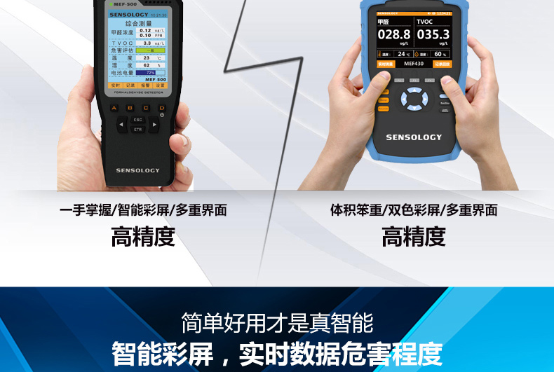思乐智MEF500 家用甲醛测试仪车用室内甲醛检测仪器TVOC空气检测仪