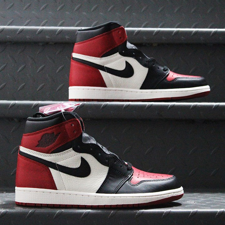 nike耐克女鞋air jordan 1 aj1 乔一高帮黑红脚趾熊猫运动鞋女子篮球