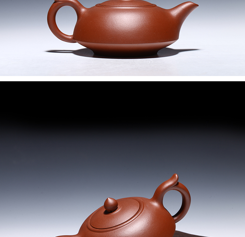古往今来 紫砂壶 宜兴纯全手工紫砂泡茶茶壶 清水泥半月套装 顾国强制