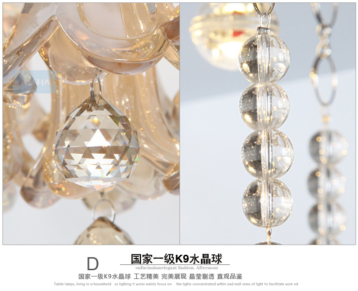 岚珊现代简约水晶led吊灯 卧室灯客厅灯餐厅灯饰灯具D184
