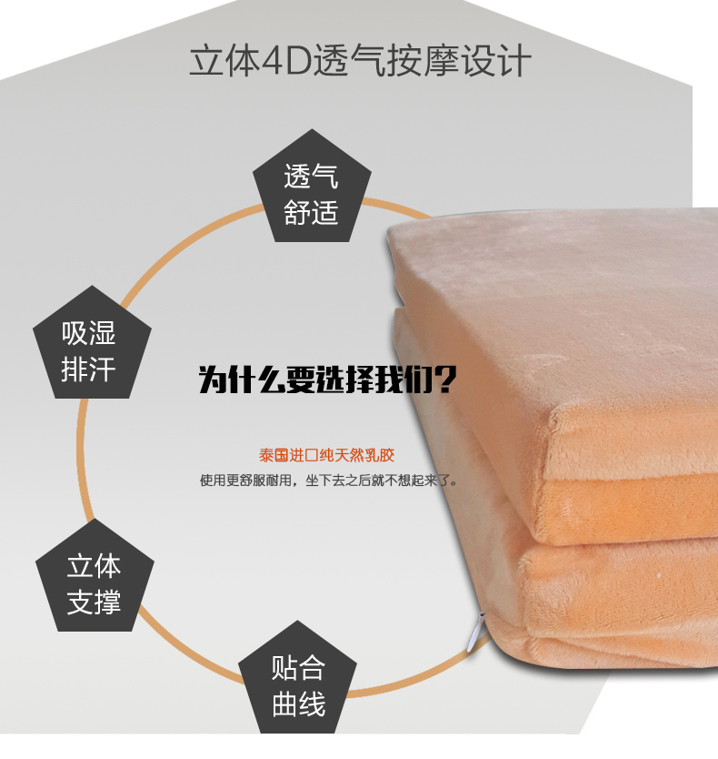 
                                        静之轩 天然乳胶坐垫5cm  办公室餐椅垫 汽车沙发垫 椅子坐垫可定制（外套颜色随机发货） 纯乳胶坐垫 50cm*50cm                