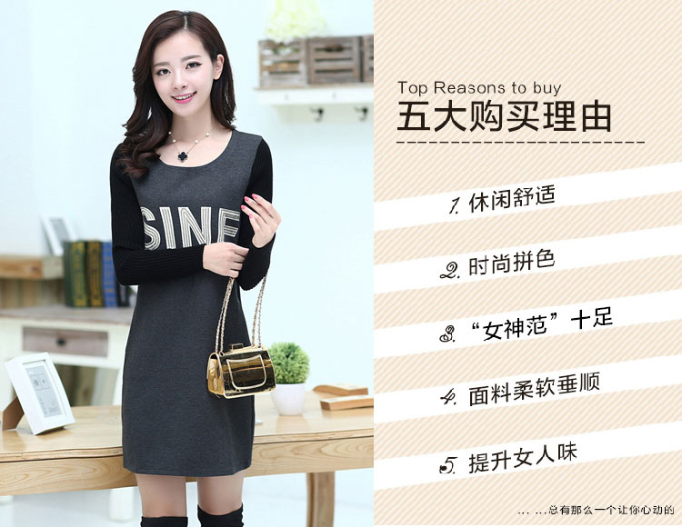 阿奴诗图(EANUSTUI)2015秋冬装新款女休闲 棉上衣韩版时尚百搭修身中长款长袖T恤 8805酒红色 M码 加绒
