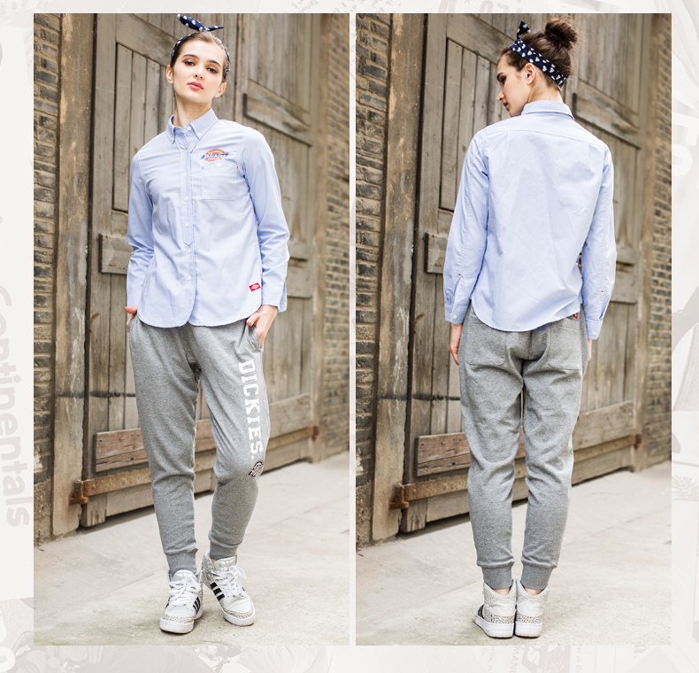 
                                        Dickies官方新款运动裤女显瘦小脚抓绒卫裤休闲长裤子dk267 BK黑色 L/165                