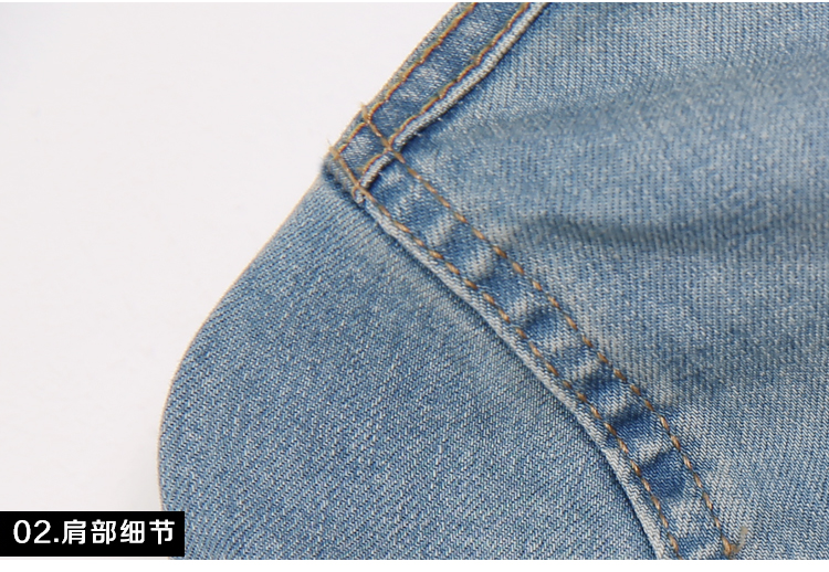 
                                        怡蜜蜜 2018春新款韩版牛仔外套修身长袖短款夹克上衣 蓝色 M                