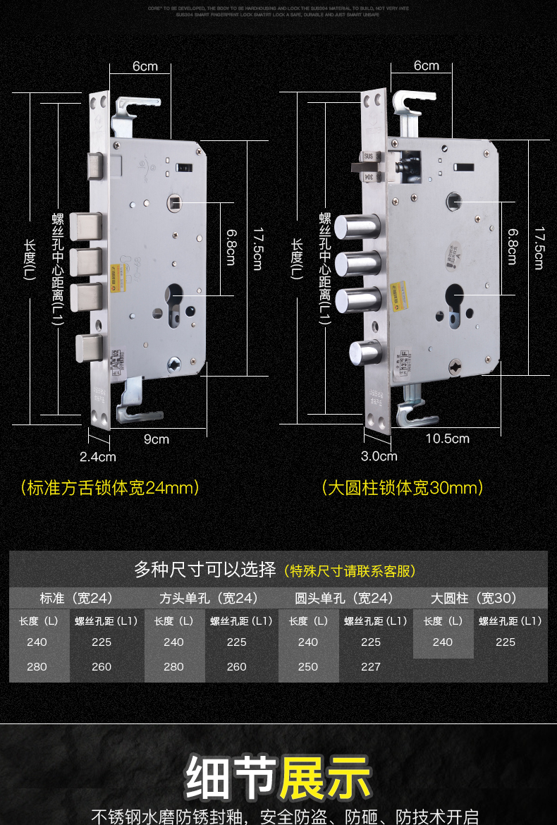 防盗门三保险锁图解图片