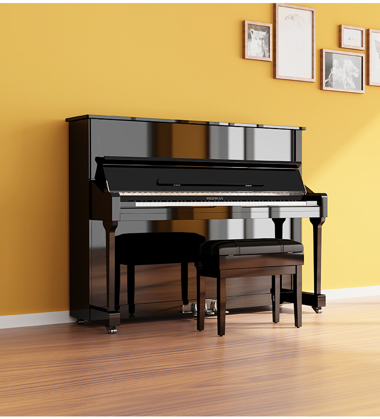 美德威(midway)ms1 立式钢琴 家庭教学款 专业演奏 黑色 121cm高度_ 5