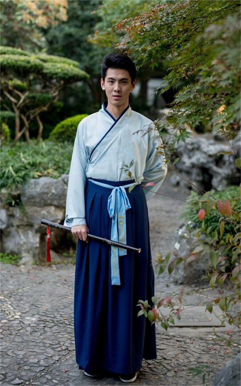 珂梵图改良传统汉服男古风侠客书生重回汉唐中国风学生长袖套装cp情侣