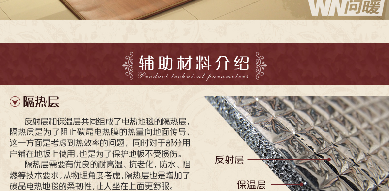 
                                                            问暖碳晶膜地暖垫 麻将桌取暖器电热地毯 2米移动地热垫 餐厅暖脚垫地暖毯 电热膜取暖垫200*200 LG7432                