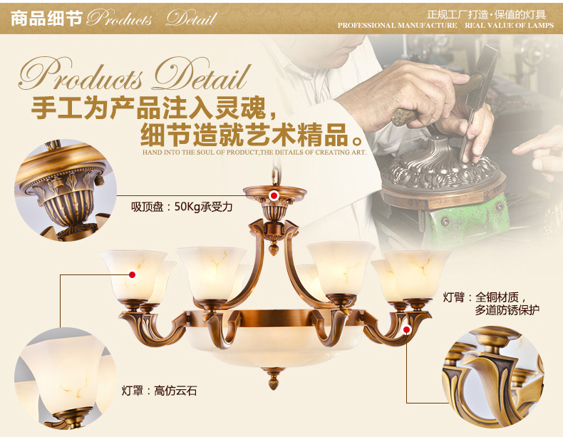 
                                        铜范灯具套餐 全铜欧式吊灯客厅灯卧室书房灯美式套装中式灯饰 A套餐(套餐商品以赠品方式体现)                