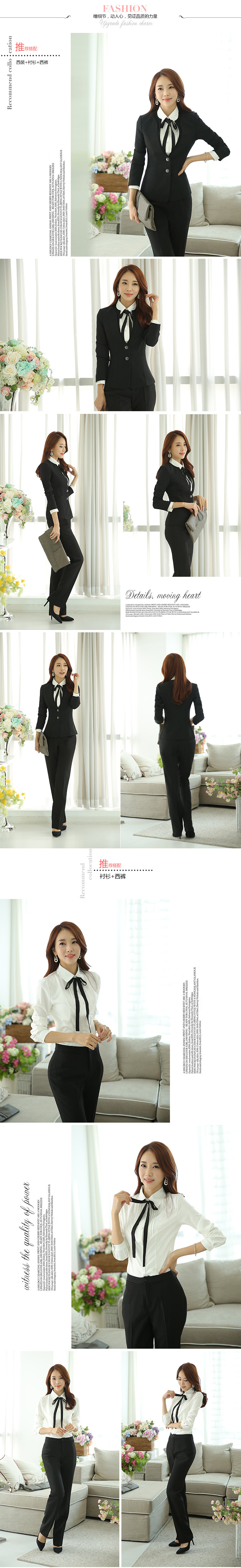 艾欧娜(EIONAR)2015秋装新款正装裤女职业套装女装西裤JDXK6010 黑裤子单件 L
