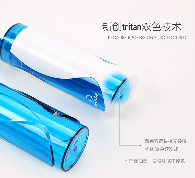
                                        HAIXIN海兴运动水杯 塑料杯子学生女 旅行健身户外便携水杯太空杯 海洋蓝                