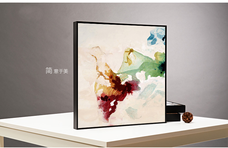 
                                        云图 创意抽象装饰画客厅现代简约玄关办公室酒店背景墙三联挂画 一套ABC画面 60*60(黑色框)                