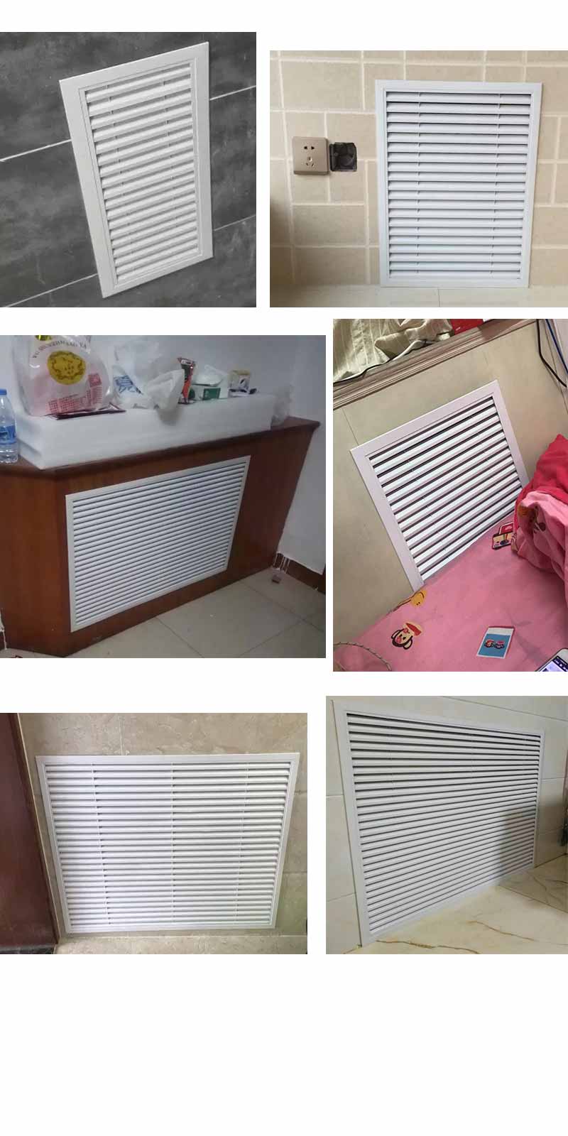 加厚铝合金暖气罩百叶出风口地暖水器罩装饰空调回风口 400*400洞口【