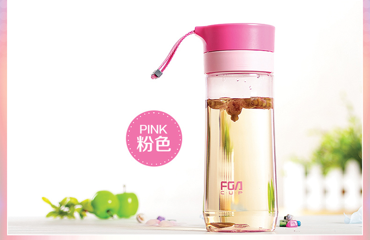 
                                                            富光随手杯 爵士系列水杯 太空杯情侣杯 创意便携塑料水杯杯子 带茶隔 蓝色 500ml                