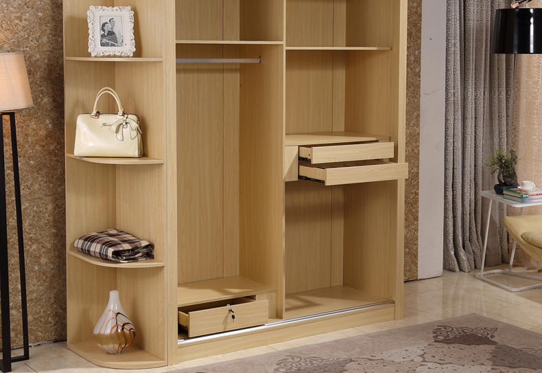 纯森 简约 两门拉躺式 衣柜 1.6米衣柜 全套