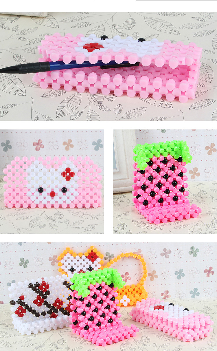 手工串珠卡通diy手机支架 亚克力手机底座材料包编织工艺品摆件 沙发