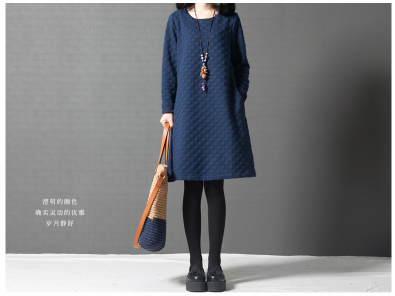 倾罄 2016春新款宽松大码女假两件棉麻裙印花长款显瘦连衣裙 粉红色 XXL
