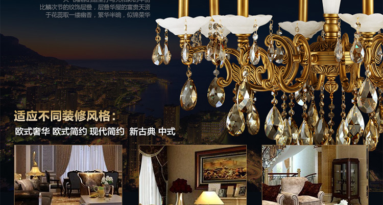 金达 欧式吊灯客厅灯具全铜灯餐厅灯卧室水晶灯云石灯饰TB1001系列 双头壁灯