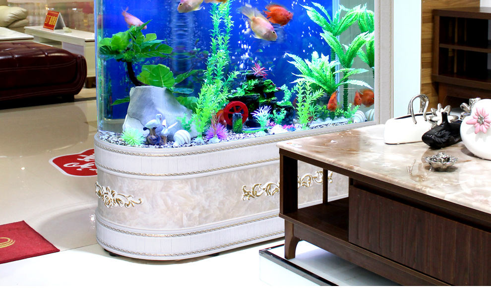喜灏(xihao 包送到楼下)欧式子弹头鱼缸水族箱玻璃客厅屏风落地中型