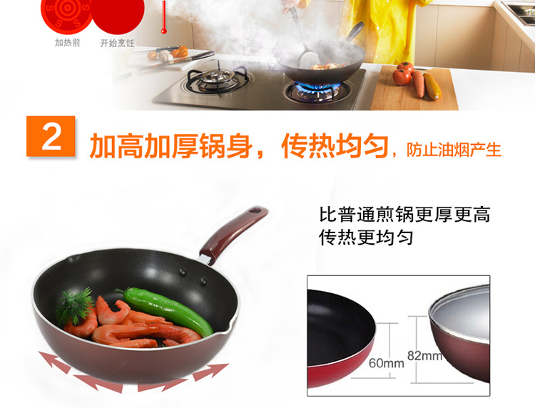 
                                        苏泊尔（SUPOR）火红点深型不粘煎锅 26cm无烟炒锅PJ26R4 燃气电磁炉通用                