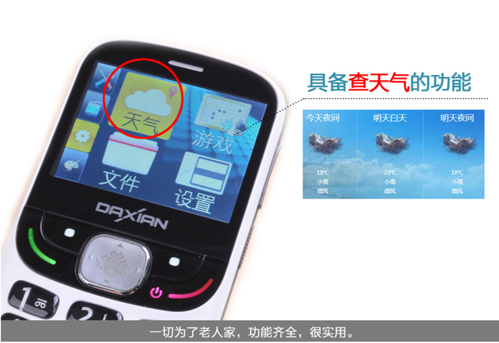 大显 DX599 移动联通2G老人手机 黑色