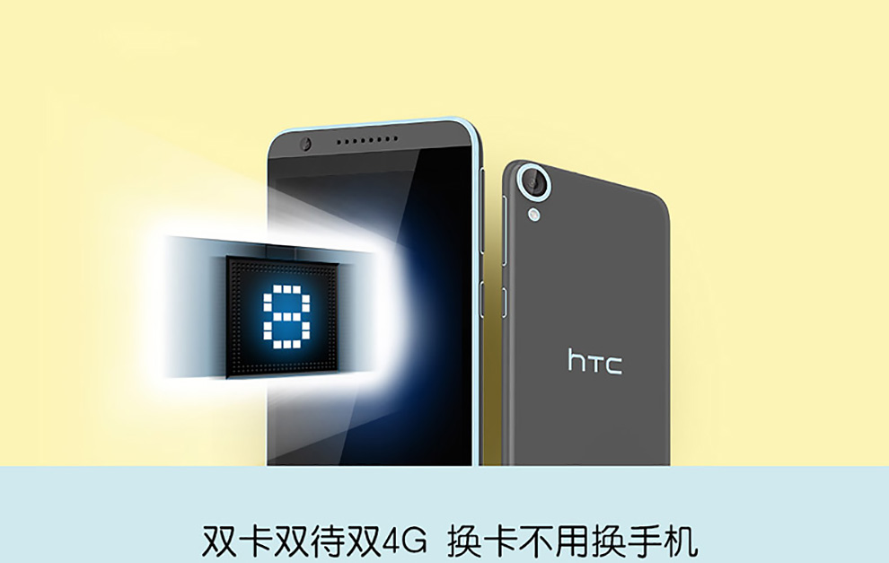 HTC Desire 820u 移动联通4G 双卡双待手机 镶蓝灰 标配版